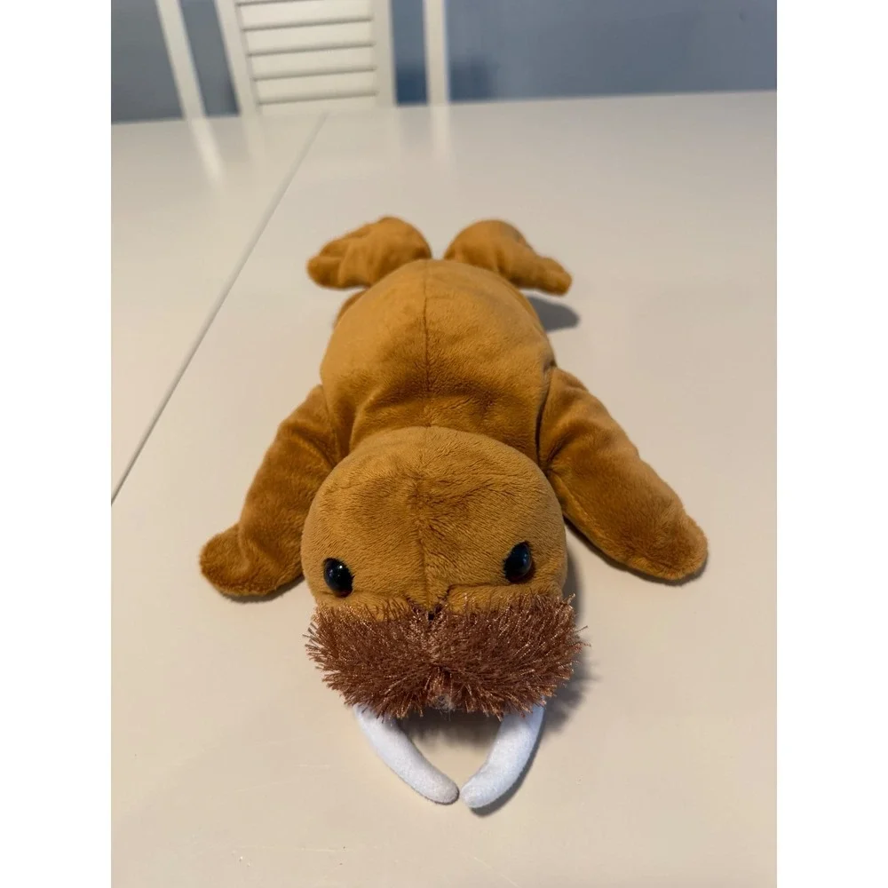 Caltoy Walrus Hand Puppet Brown Plush Stuffed Animal Toy 11 Inch Mustache Tusks